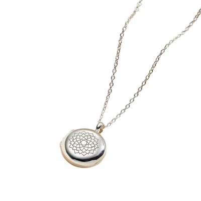 Posh Totty Designs Women's Sterling Silver Circle Chakra Locket Necklace In Metallic