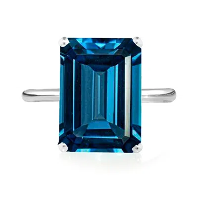 Augustine Jewels Women's Blue / Silver Sterling Silver Teal Topaz Cocktail Ring In Blue