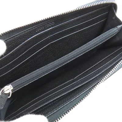 Pre-owned Jimmy Choo Black Leather Long Wallet (bi-fold) ()