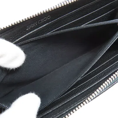 Pre-owned Jimmy Choo Black Leather Long Wallet (bi-fold) ()