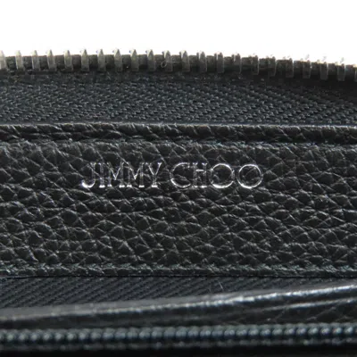 Pre-owned Jimmy Choo Black Leather Long Wallet (bi-fold) ()