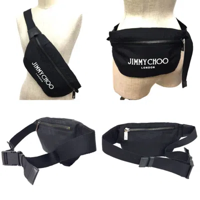 Pre-owned Jimmy Choo Black Nylon Leather Fanny Pack Sling Bag ()
