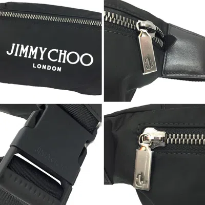 Pre-owned Jimmy Choo Black Nylon Leather Fanny Pack Sling Bag ()