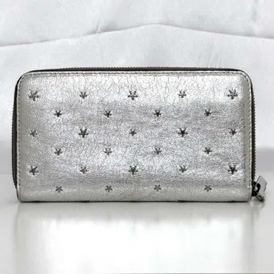 Pre-owned Jimmy Choo Silver Leather Long Wallet (bi-fold) ()