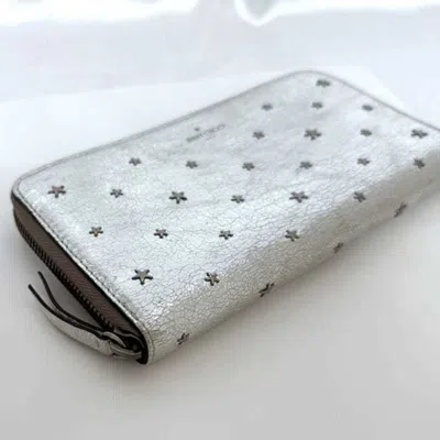 Pre-owned Jimmy Choo Silver Leather Long Wallet (bi-fold) ()