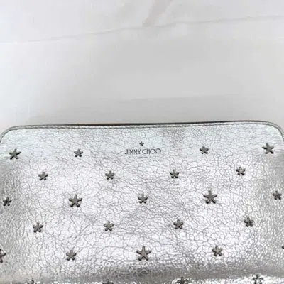 Pre-owned Jimmy Choo Silver Leather Long Wallet (bi-fold) ()