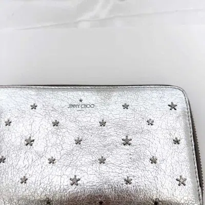 Pre-owned Jimmy Choo Silver Leather Long Wallet (bi-fold) ()
