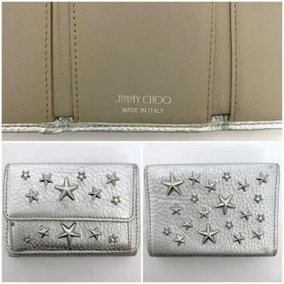 Pre-owned Jimmy Choo Silver Leather Wallet (tri-fold) ()