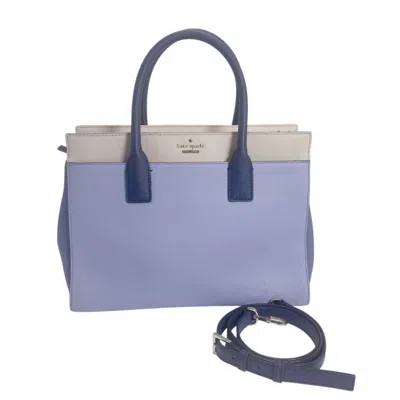 Pre-owned Kate Spade Blue Ivory Faux Leather Handbag Shoulder Bag ()
