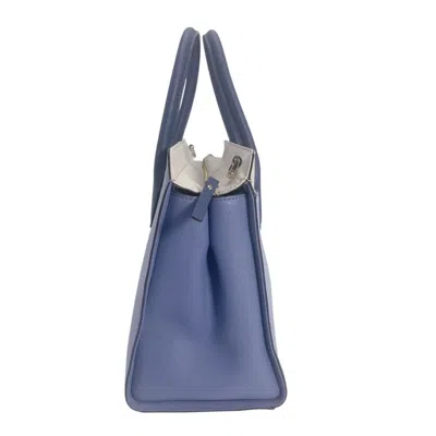Pre-owned Kate Spade Blue Ivory Faux Leather Handbag Shoulder Bag ()