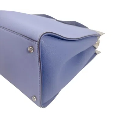Pre-owned Kate Spade Blue Ivory Faux Leather Handbag Shoulder Bag ()