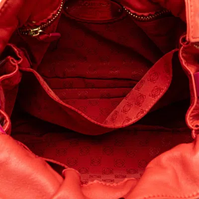Pre-owned Loewe Pink Red Color Leather Shoulder Bag ()
