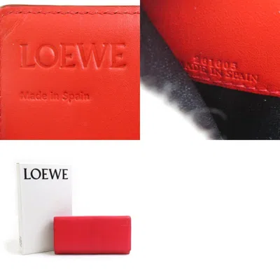 Pre-owned Loewe Red Color Leather Long Wallet (bi-fold) ()