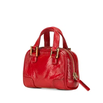 Pre-owned Loewe Red Color Patent Leather Shoulder Bag ()