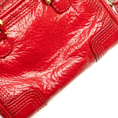 Pre-owned Loewe Red Color Patent Leather Shoulder Bag ()