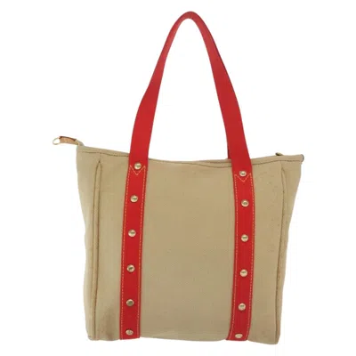 Pre-owned Louis Vuitton Antigua Beige Canvas Tote Bag ()
