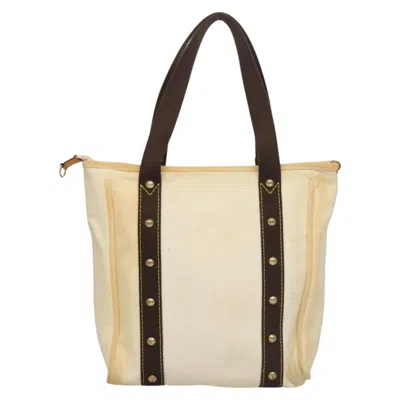 Pre-owned Louis Vuitton Antigua White Canvas Tote Bag ()
