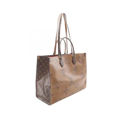 Pre-owned Louis Vuitton Beige Brown Monogram Coated Canvas Tote Bag ()