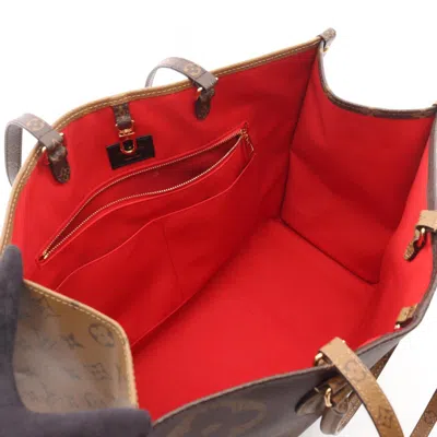 Pre-owned Louis Vuitton Beige Brown Monogram Coated Canvas Tote Bag ()