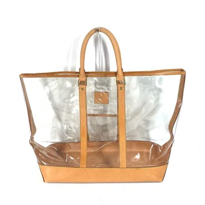 Pre-owned Louis Vuitton Beige Clear Vinyl Leather Shoulder Bag Tote Bag ()