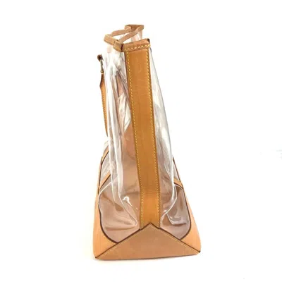 Pre-owned Louis Vuitton Beige Clear Vinyl Leather Shoulder Bag Tote Bag ()