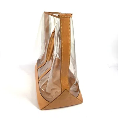 Pre-owned Louis Vuitton Beige Clear Vinyl Leather Shoulder Bag Tote Bag ()
