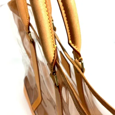 Pre-owned Louis Vuitton Beige Clear Vinyl Leather Shoulder Bag Tote Bag ()