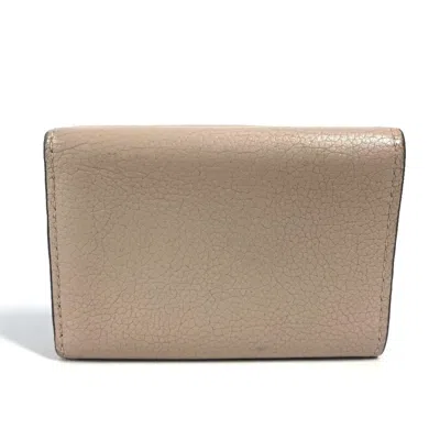 Pre-owned Louis Vuitton Beige Grayish Leather Wallet (tri-fold) ()