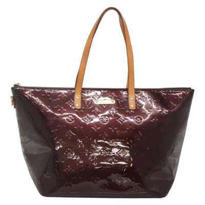 Pre-owned Louis Vuitton Bellevue Burgundy Patent Leather Tote Bag ()