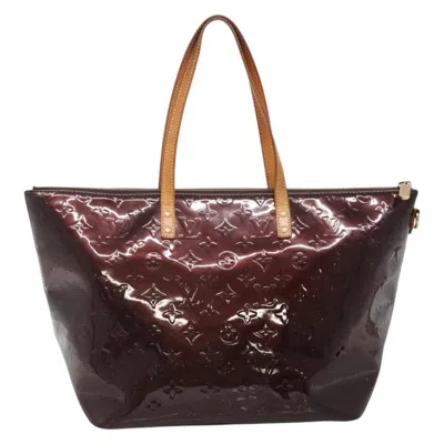 Pre-owned Louis Vuitton Bellevue Burgundy Patent Leather Tote Bag ()