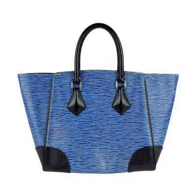 Pre-owned Louis Vuitton Black Blue Denim Handbag ()