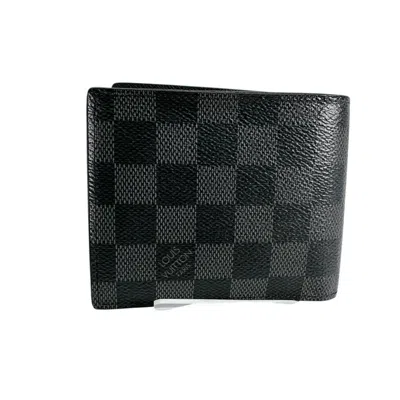 Pre-owned Louis Vuitton Black Damier Graphite Canvas Wallet (bi-fold) ()