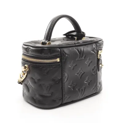 Pre-owned Louis Vuitton Black Leather Handbag Vanity Bag ()