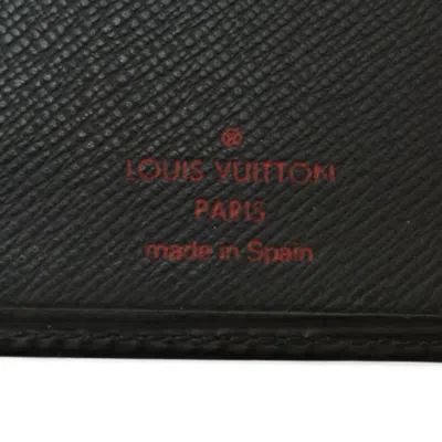 Pre-owned Louis Vuitton Black Leather Long Bill Wallet (bi-fold) ()