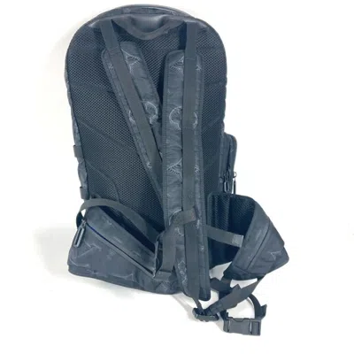 Pre-owned Louis Vuitton Black Leather Nylon Backpack ()