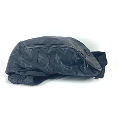 Pre-owned Louis Vuitton Black Leather Nylon Backpack ()