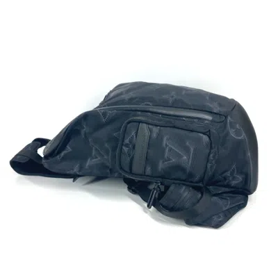 Pre-owned Louis Vuitton Black Leather Nylon Backpack ()