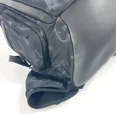 Pre-owned Louis Vuitton Black Leather Nylon Backpack ()