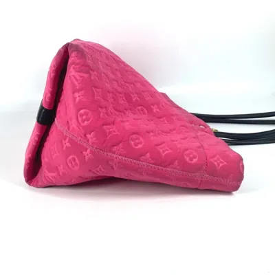 Pre-owned Louis Vuitton Black Pink Microfiber Shoulder Bag Tote Bag ()