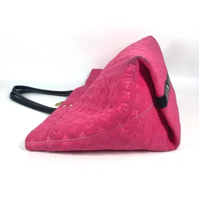 Pre-owned Louis Vuitton Black Pink Microfiber Shoulder Bag Tote Bag ()