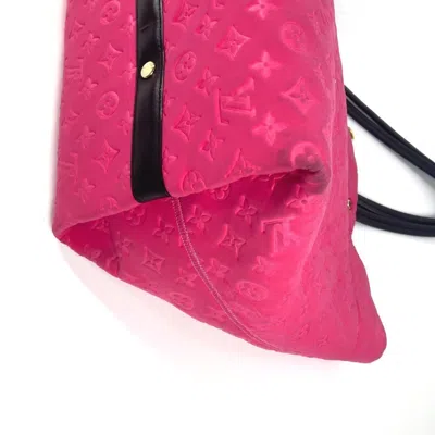 Pre-owned Louis Vuitton Black Pink Microfiber Shoulder Bag Tote Bag ()