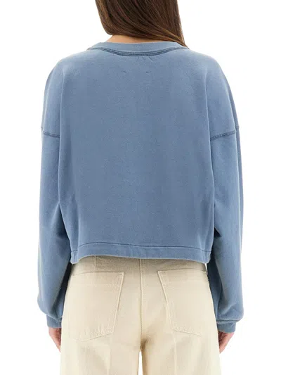 Isabel Marant Étoile Cropped Knitwear Drawstring Hem In Blue