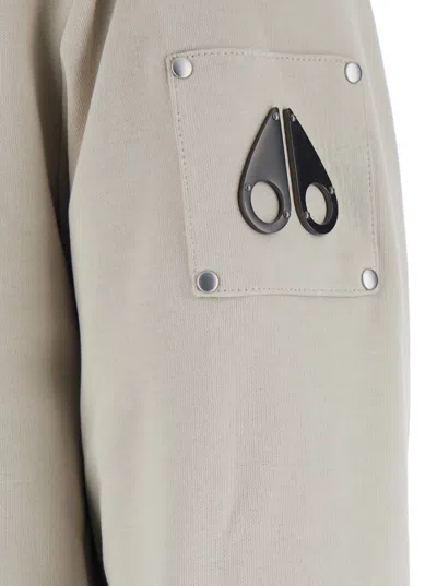 Moose Knuckles Regular Fit Drawstring Hoodie With Zip Closure In Neutral