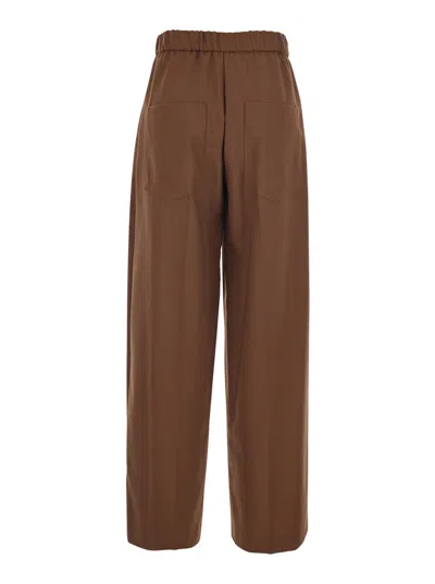 Merci Patch Pocket Cotton Trousers In Brown