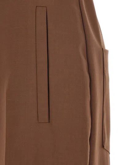 Merci Patch Pocket Cotton Trousers In Brown