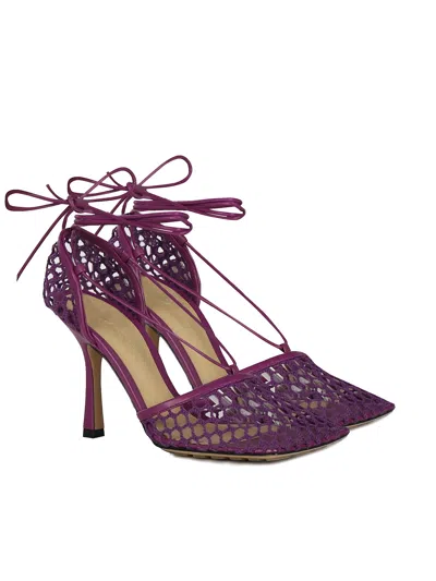 Bottega Veneta Stretch Leather Ankle Wrap Sandal In Red