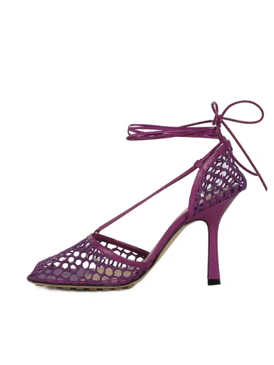 Bottega Veneta Stretch Leather Ankle Wrap Sandal In Red