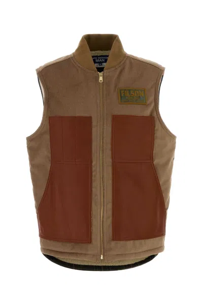 Junya Watanabe Sleeveless Jacket With Patch Pockets And Contrast Panels