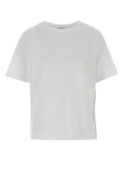 Dries Van Noten Cotton Heydu T-shirt With Crew Neck And Buttons In White