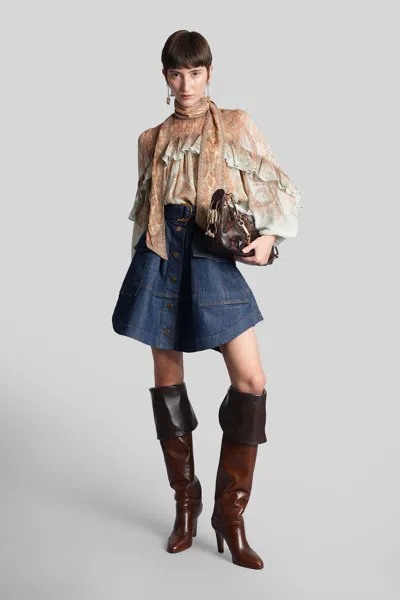 Zimmermann Skirt In Blue Denim In Blue